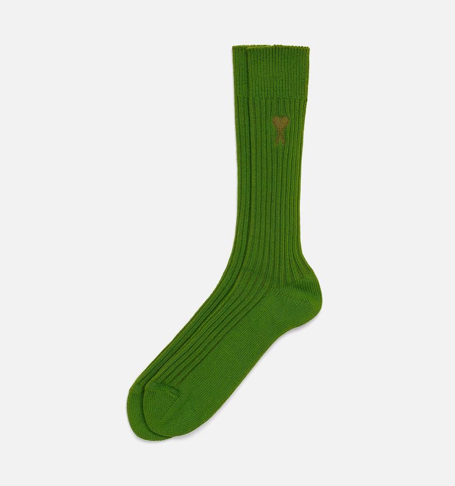 Calcetines Ami Paris Ami De Coeur Plain Verdes | ami_MX422