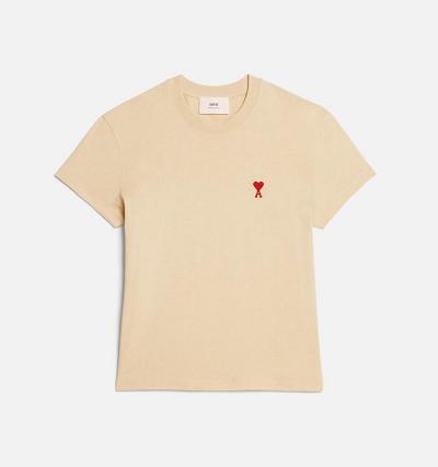 Camiseta Ami Paris Ami de Coeur Beige | ami_MX536