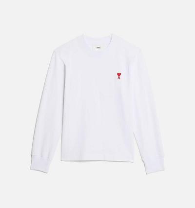 Camiseta Ami Paris Ami de Coeur Long Sleeves Blancos | ami_MX486