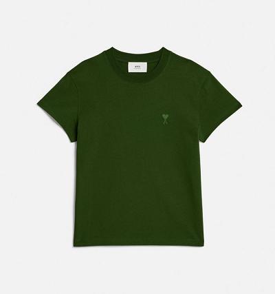 Camiseta Ami Paris Tonal Ami de Coeur Verdes | ami_MX506