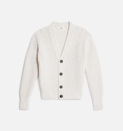 Cárdigan Ami Paris Waffle Knit Blancos | ami_MX366