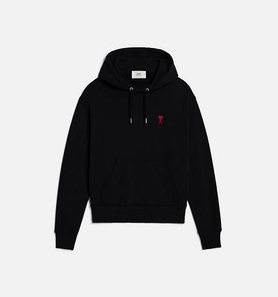 Sudadera Con Capucha Ami Paris Ami de Coeur Negros | ami_MX347