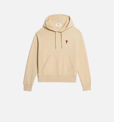 Sudadera Con Capucha Ami Paris Ami de Coeur Beige | ami_MX441