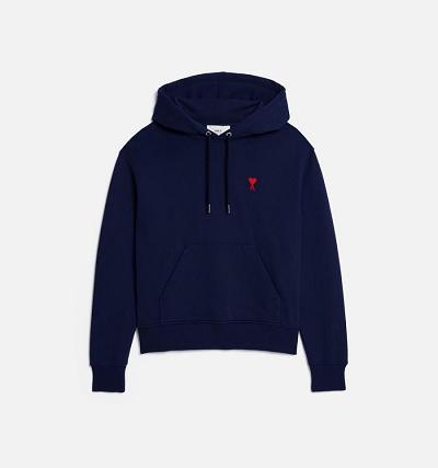 Sudadera Con Capucha Ami Paris Ami de Coeur Azul Marino | ami_MX452