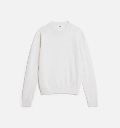 Suéteres Ami Paris Tonal Ami de Coeur Crewneck Blancos | ami_MX234