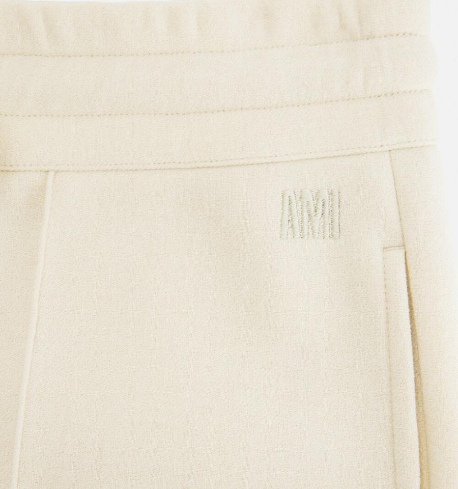 Bermudas Ami Paris Elasticated Cintura Beige | ami_MX496