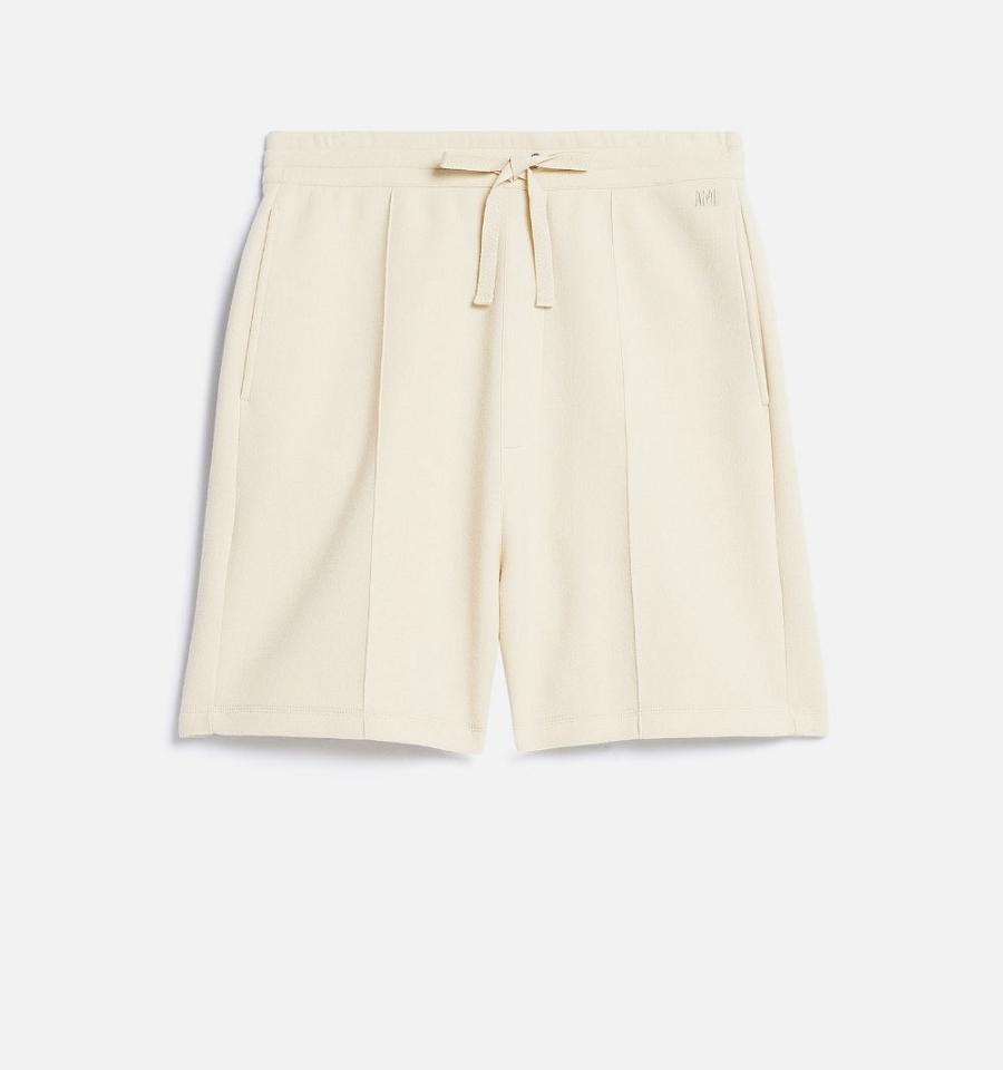 Bermudas Ami Paris Elasticated Cintura Beige | ami_MX496