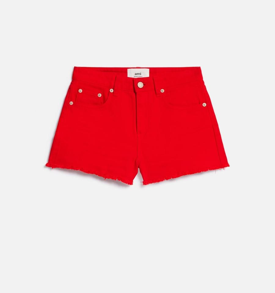 Bermudas Ami Paris Five Pockets Mini Rojos | ami_MX396