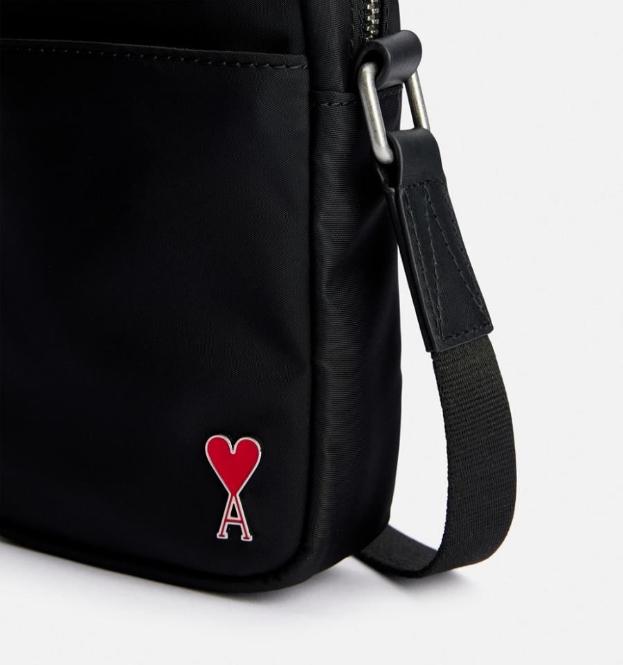 Bolsas Ami Paris Ami de Coeur Phone Pouch Negros | ami_MX279