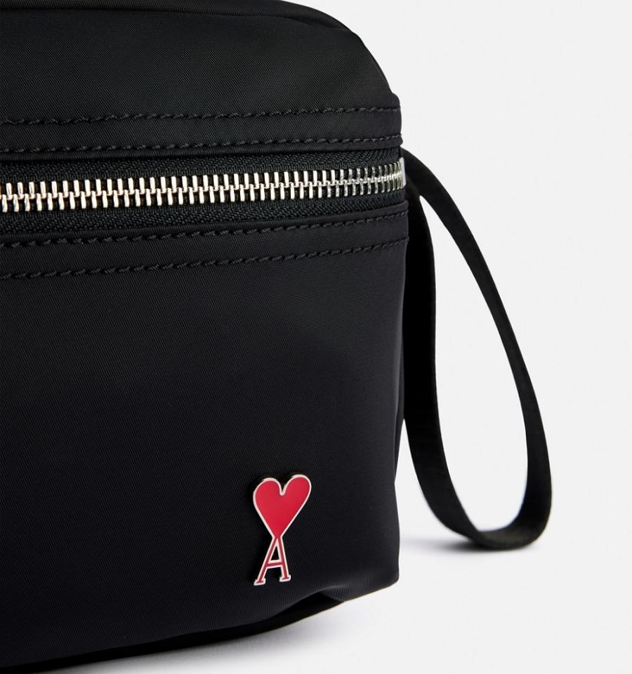 Bolsas Ami Paris Ami de Coeur Pouch Negros | ami_MX129