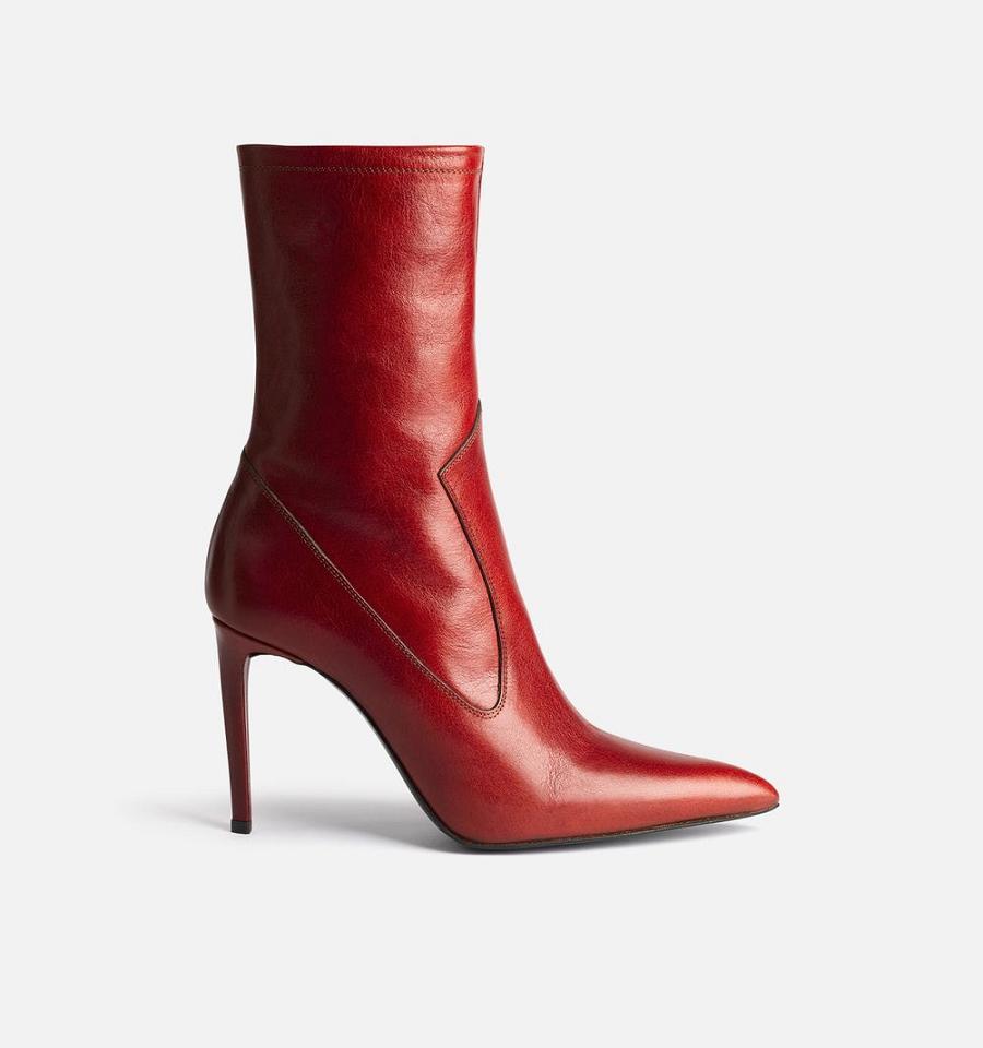 Botas Ami Paris 9 Cm Heel Rojos | ami_MX397