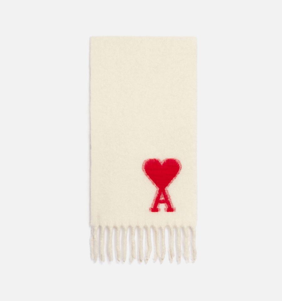 Bufandas Ami Paris Oversized Ami De Coeur Beige | ami_MX440