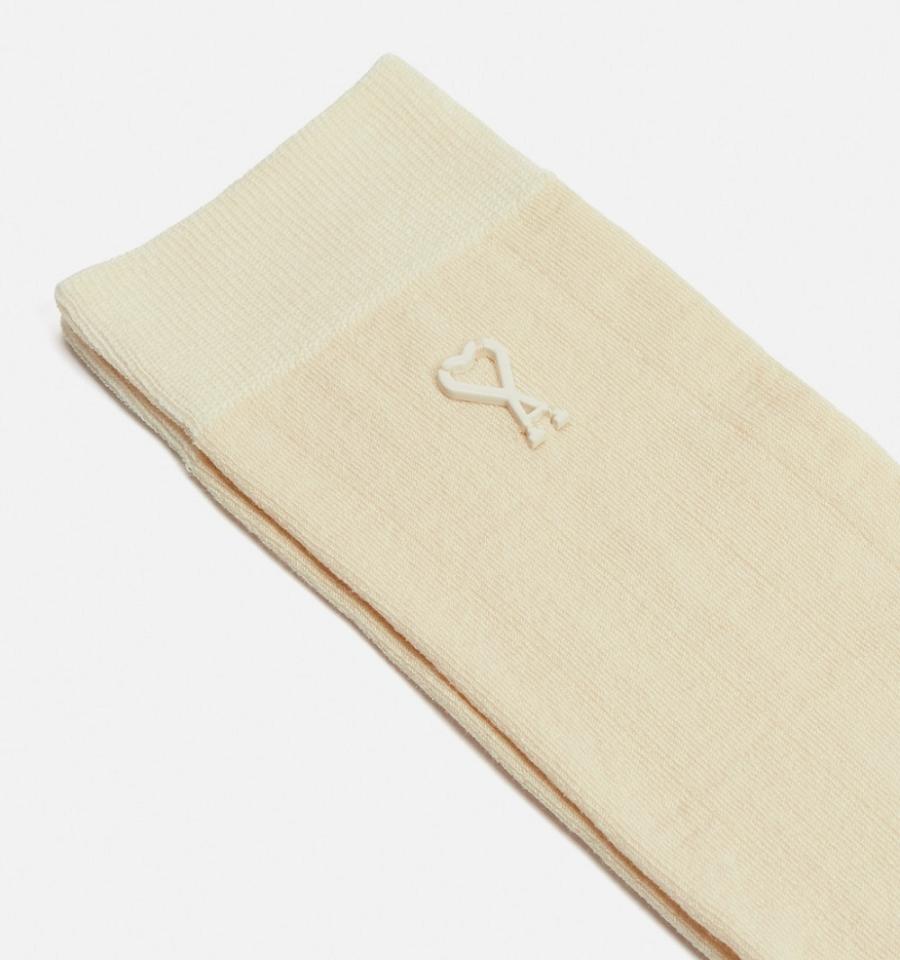 Calcetines Ami Paris Ami Socks In Silk Beige | ami_MX168