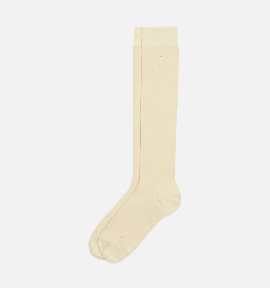 Calcetines Ami Paris Ami Socks In Silk Beige | ami_MX168