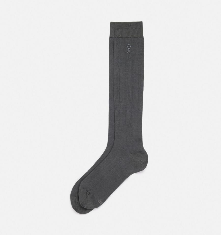 Calcetines Ami Paris Ami Socks In Silk Grises | ami_MX493