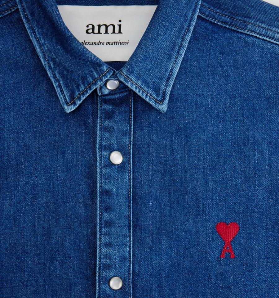 Camisas Ami Paris Ami de Coeur Azules | ami_MX310