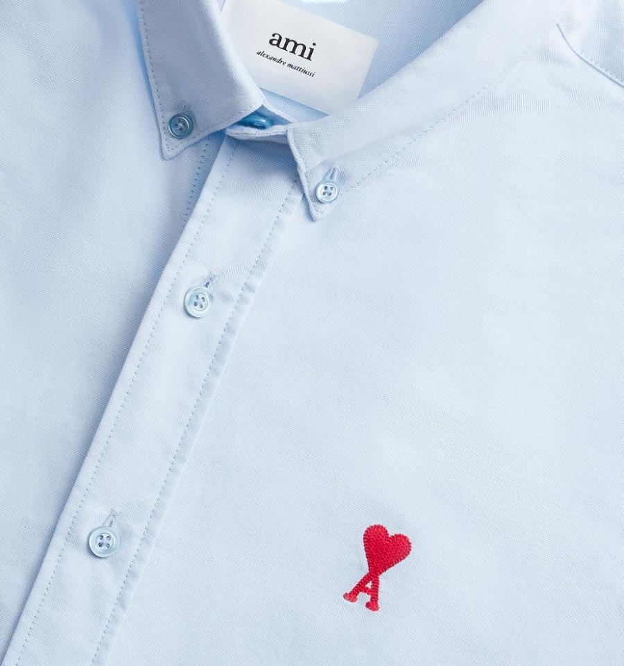 Camisas Ami Paris Button-Down Ami De Coeur Azules | ami_MX603