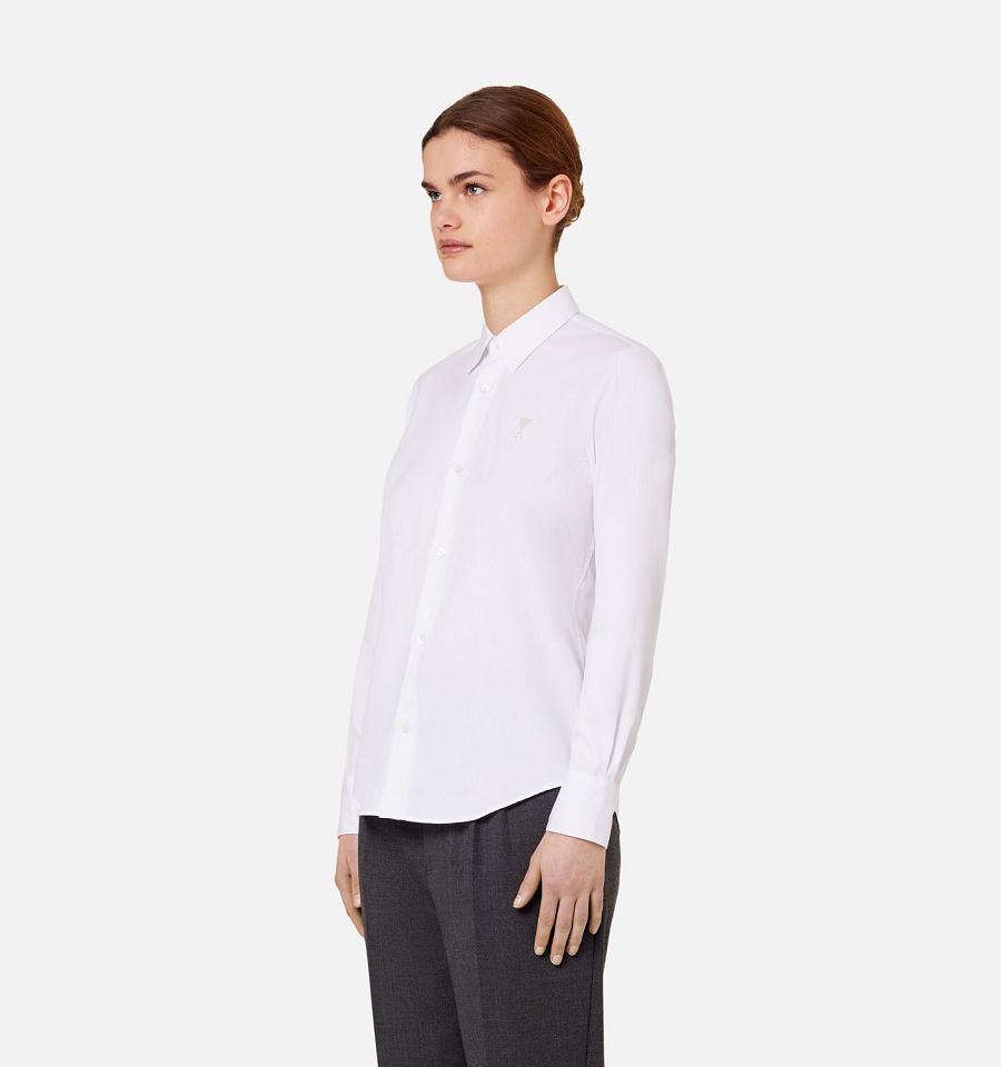 Camisas Ami Paris Tonal Ami de Coeur Blancos | ami_MX273