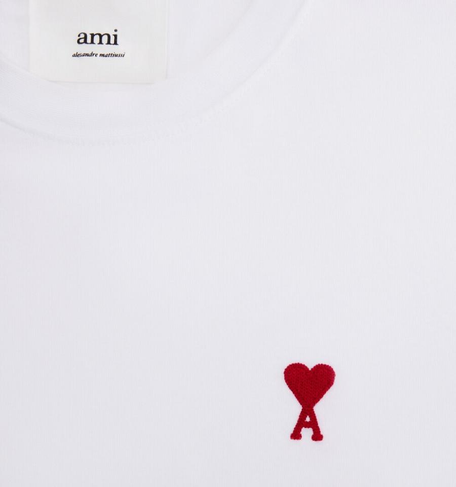 Camiseta Ami Paris Ami de Coeur Blancos | ami_MX345