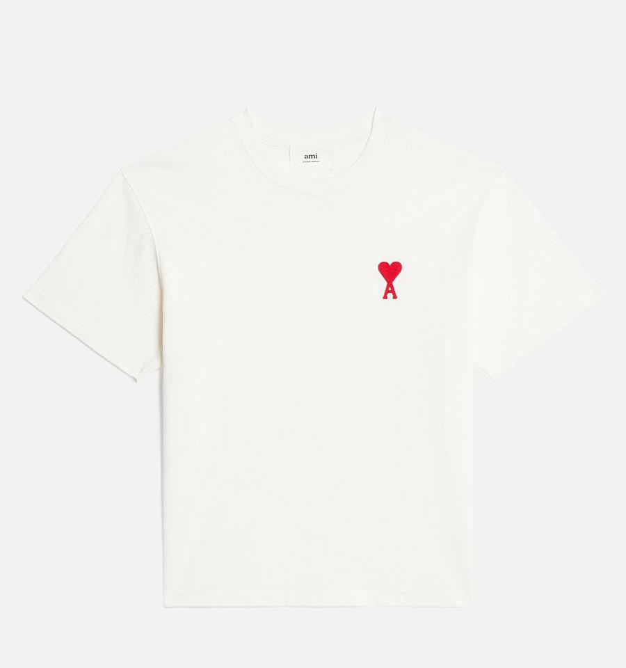 Camiseta Ami Paris Ami de Coeur Blancos | ami_MX622