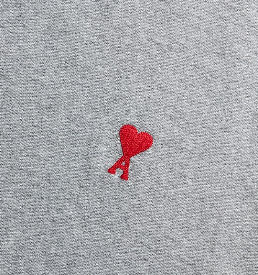 Camiseta Ami Paris Ami de Coeur Grises | ami_MX194