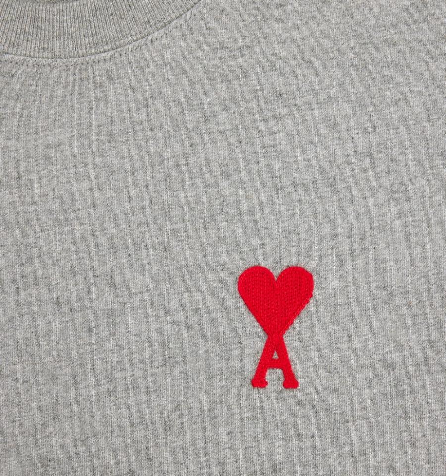 Camiseta Ami Paris Ami de Coeur Grises | ami_MX327