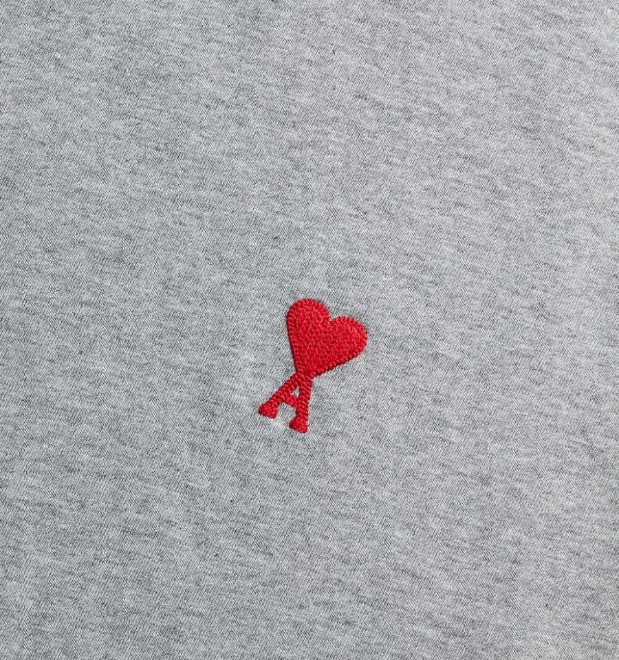 Camiseta Ami Paris Ami de Coeur Grises | ami_MX477