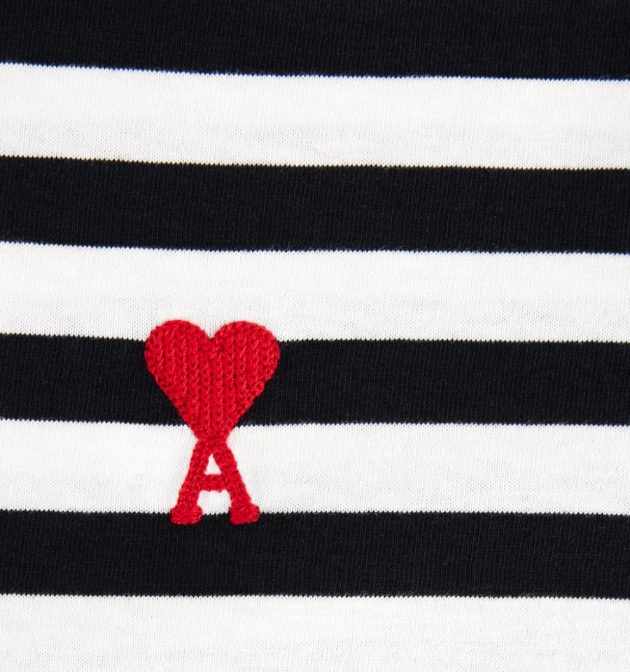 Camiseta Ami Paris Ami de Coeur Negros Blancos | ami_MX211