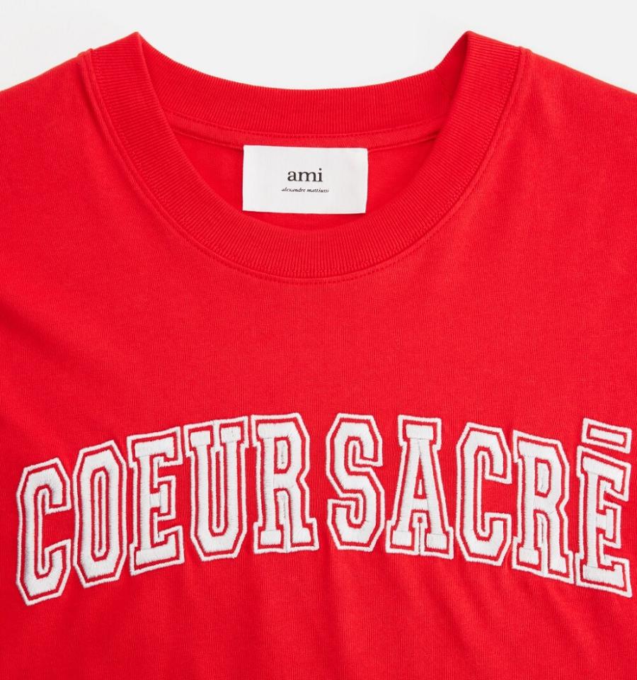 Camiseta Ami Paris Coeur Sacré Rojos | ami_MX557