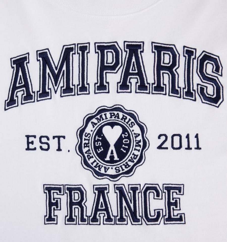 Camiseta Ami Paris Cropped Amiparis France Blancos | ami_MX201