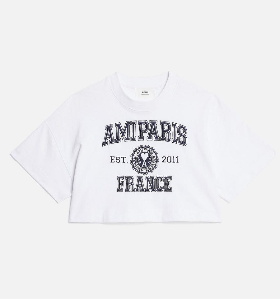 Camiseta Ami Paris Cropped Amiparis France Blancos | ami_MX201