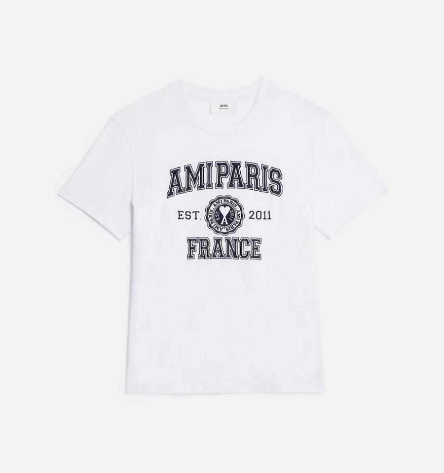 Camiseta Ami Paris France Blancos | ami_MX282