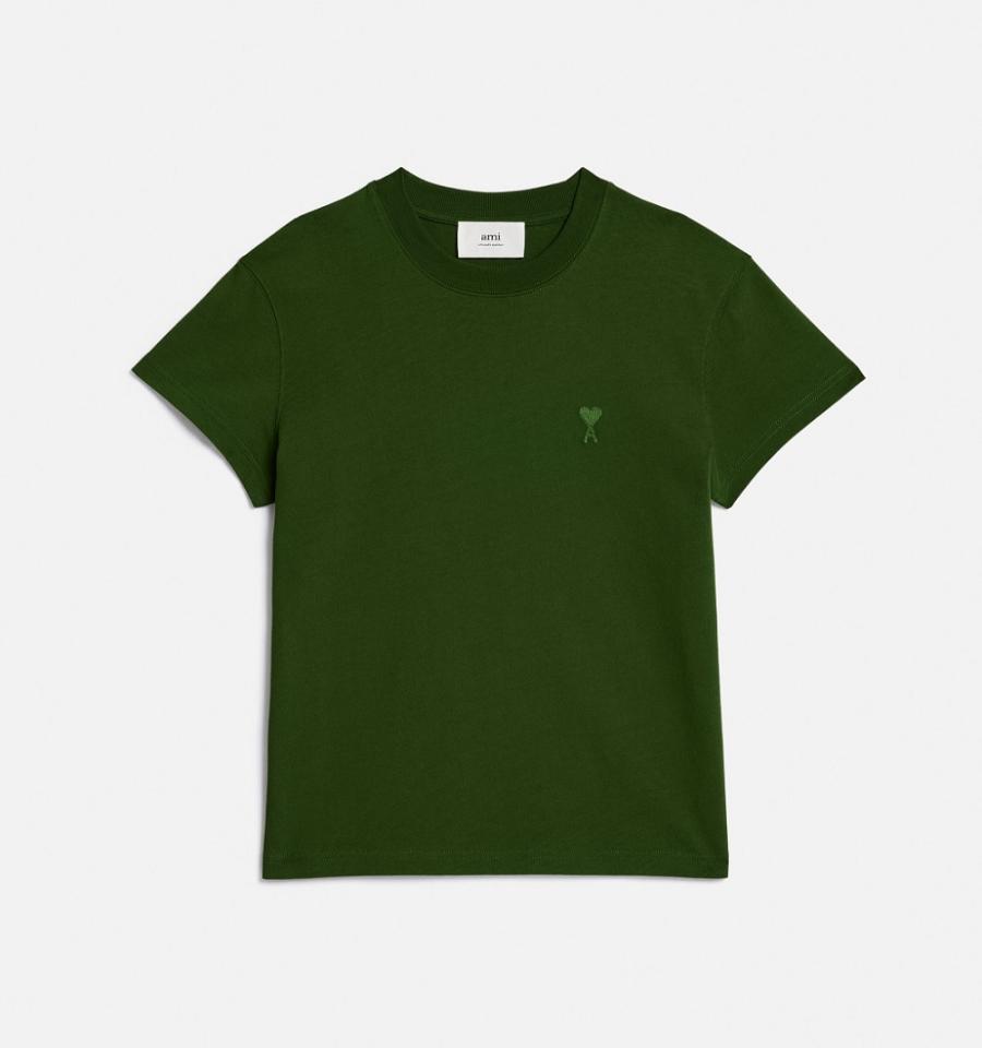 Camiseta Ami Paris Tonal Ami de Coeur Verdes | ami_MX494