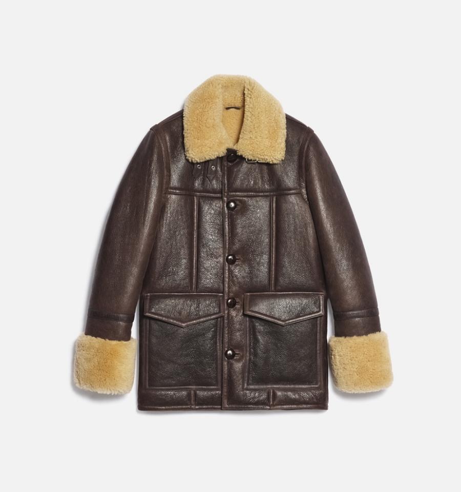 Chaquetas Ami Paris Shearling Buttoned Marrom | ami_MX373