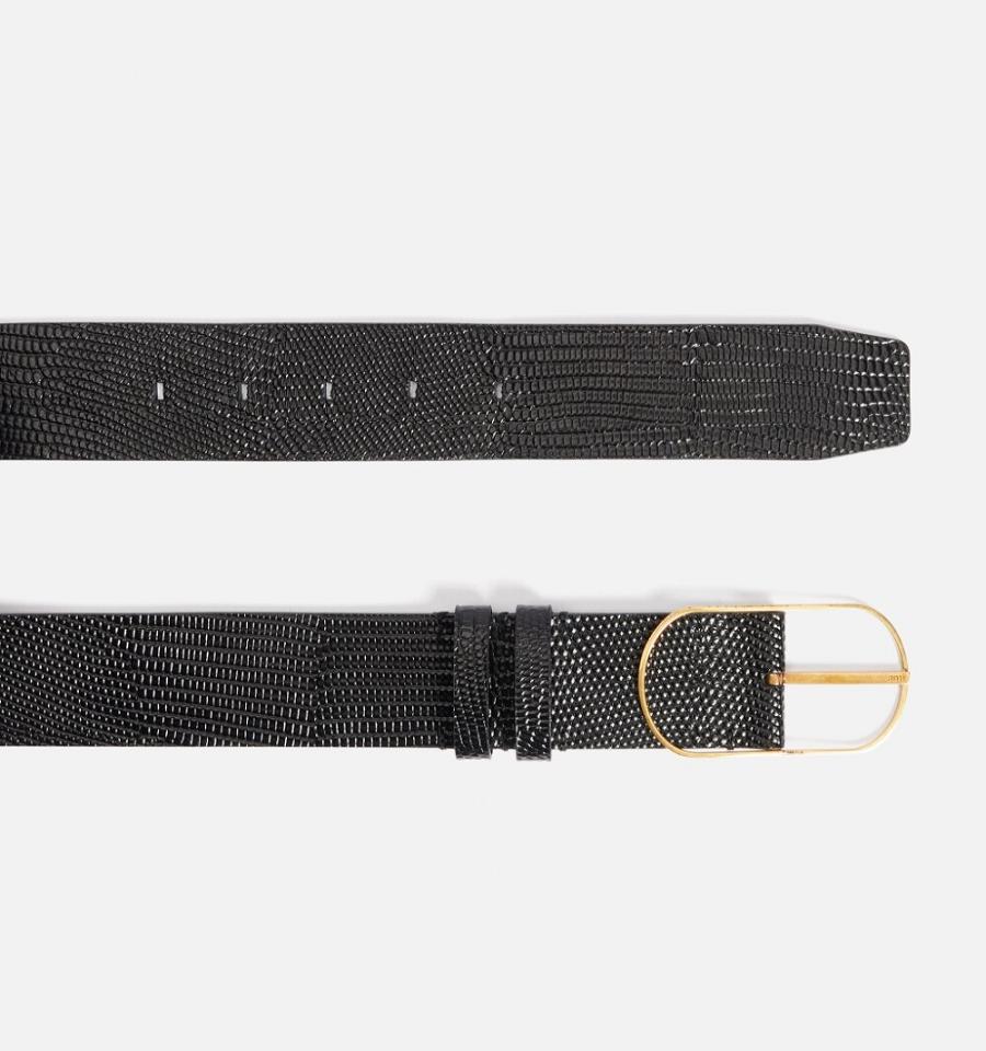 Cinturones Ami Paris Large Belt 40Mm Negros | ami_MX212