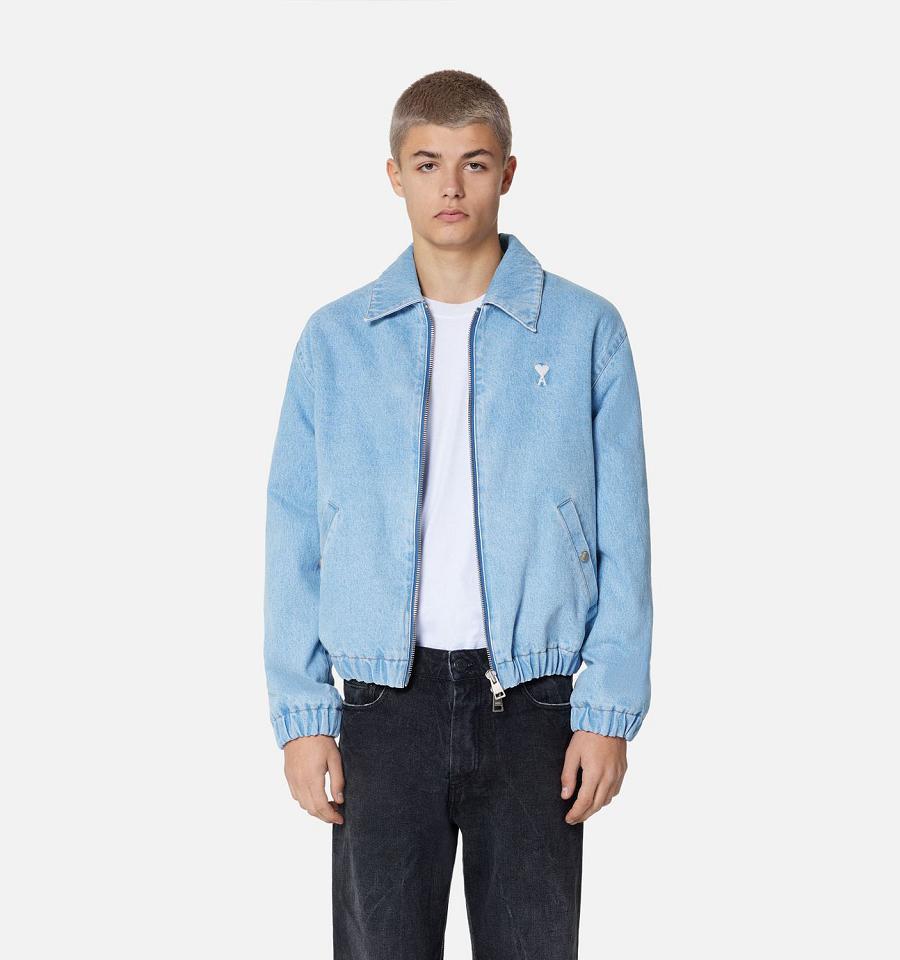 Denim Ami Paris Ami de Cœur Zipped Denim Azules | ami_MX359