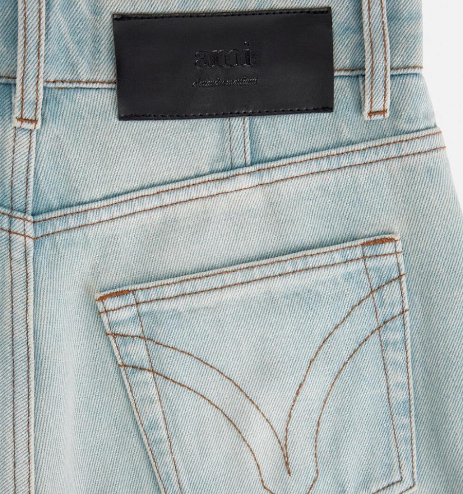 Denim Ami Paris Flare Fit Azules | ami_MX226