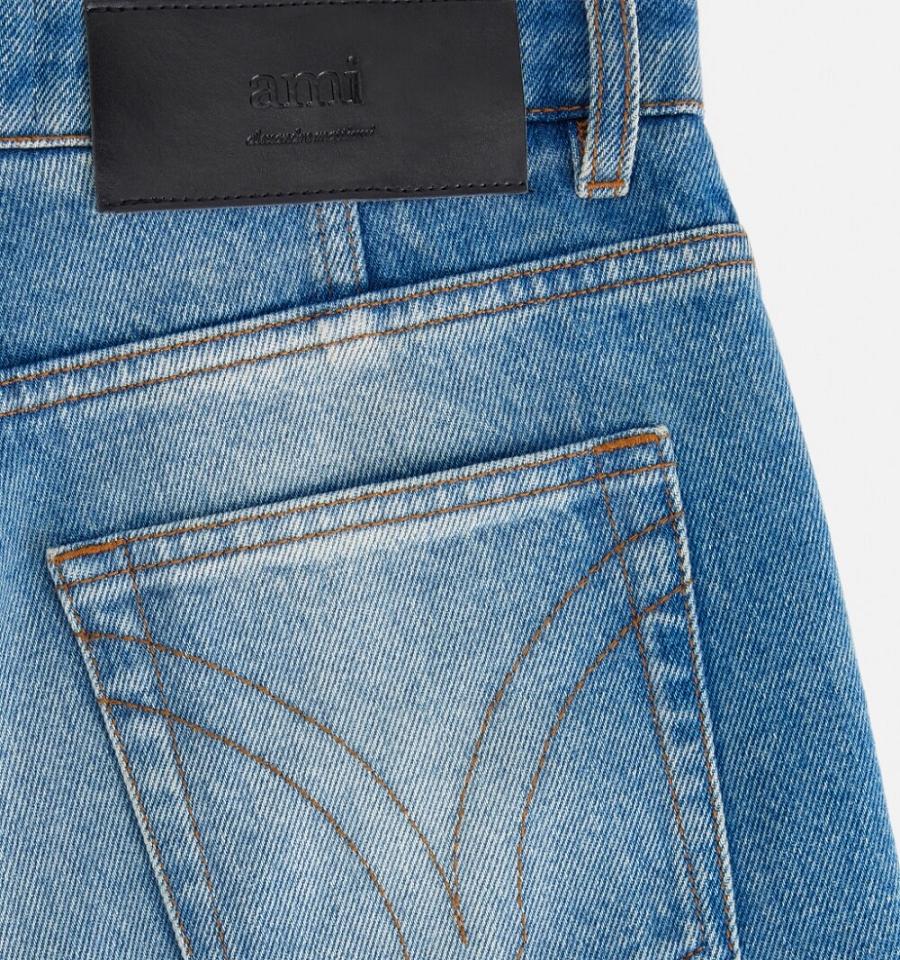 Denim Ami Paris Flare Fit Azules | ami_MX511