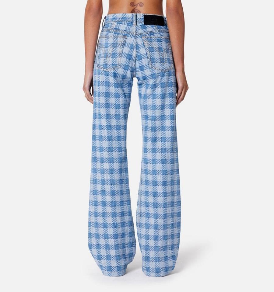 Denim Ami Paris Gingham Pattern Jacquard Azules | ami_MX434