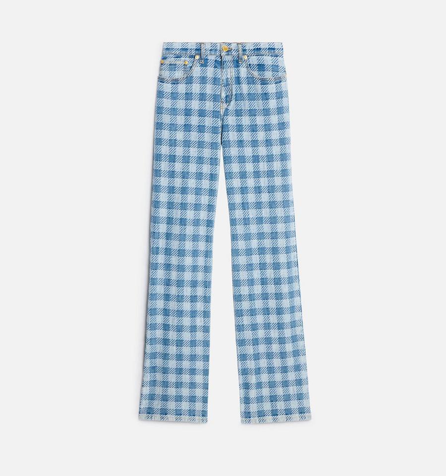 Denim Ami Paris Gingham Pattern Jacquard Azules | ami_MX434