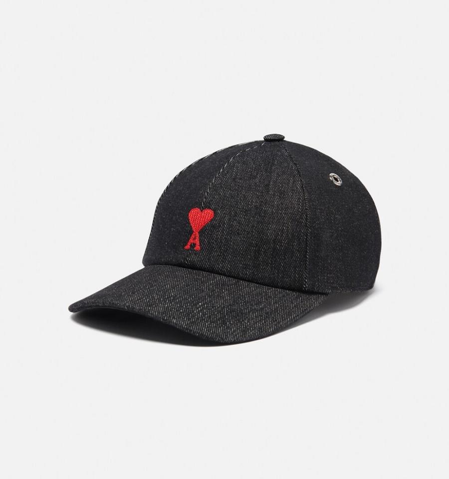 Gorras Ami Paris Ami De Coeur Embroidery Grises Oscuro | ami_MX545