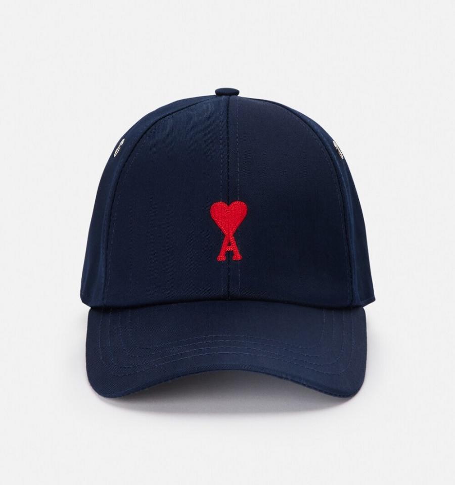 Gorras Ami Paris Red Ami de Coeur Embroidery Azul Marino | ami_MX482