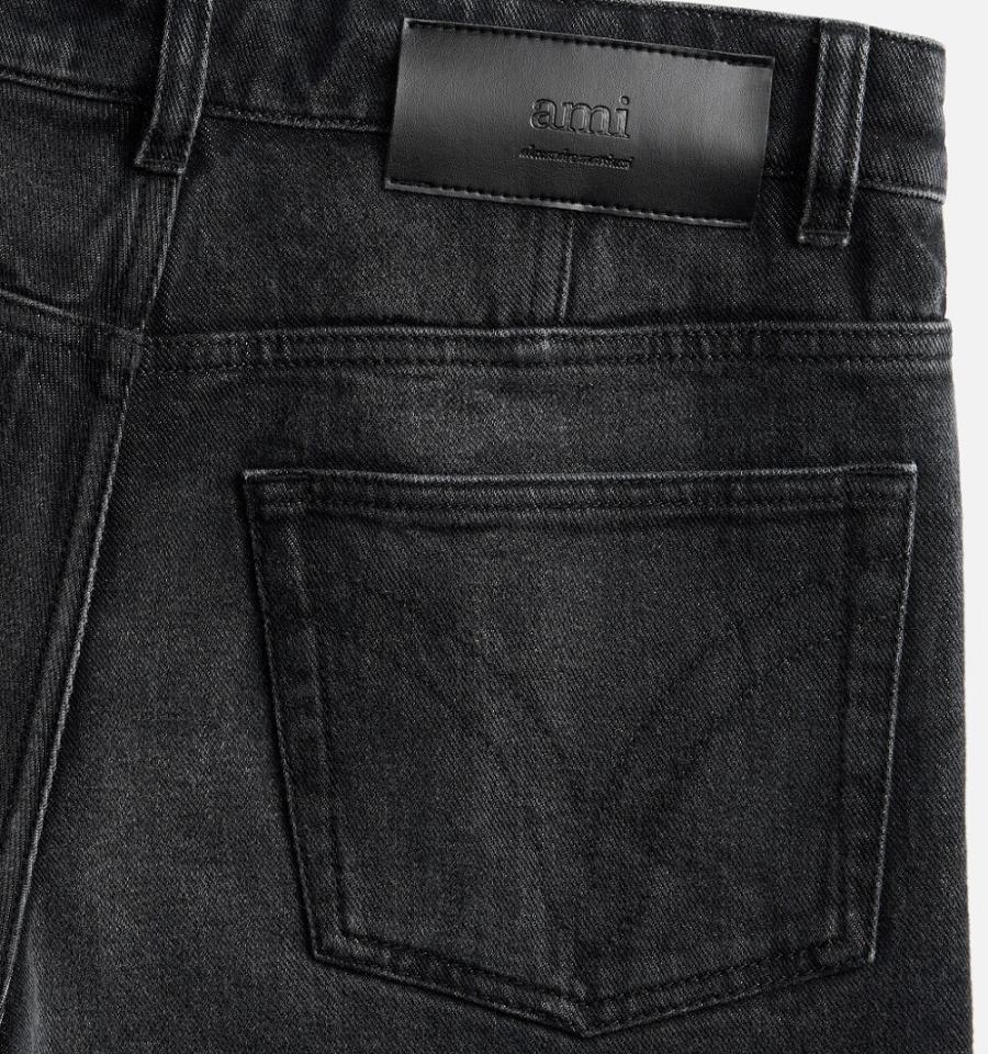 Jeans Ami Paris Tapered Fit Negros | ami_MX172