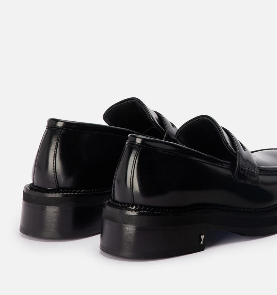 Loafers Ami Paris Square Puntera Negros | ami_MX307