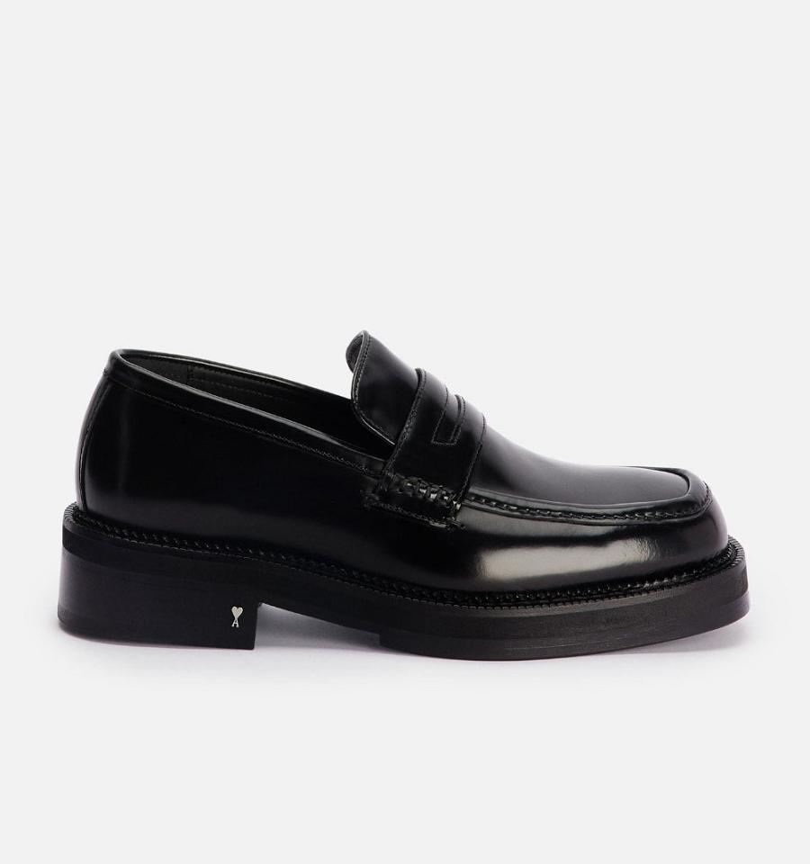 Loafers Ami Paris Square Puntera Negros | ami_MX339