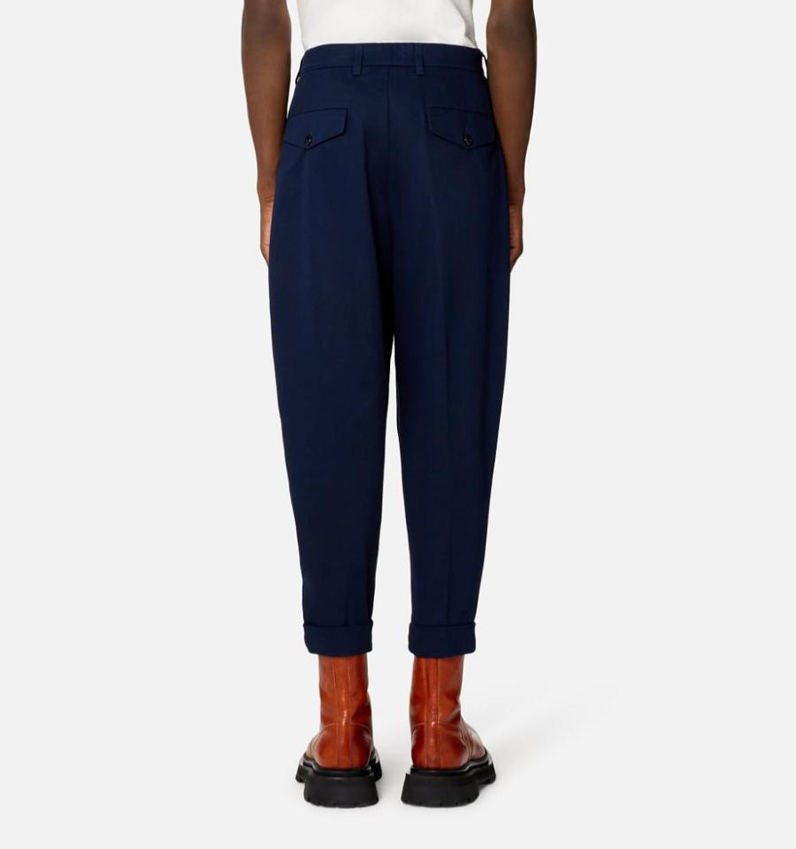 Pantalones Ami Paris Carrot Oversized Azul Marino | ami_MX608