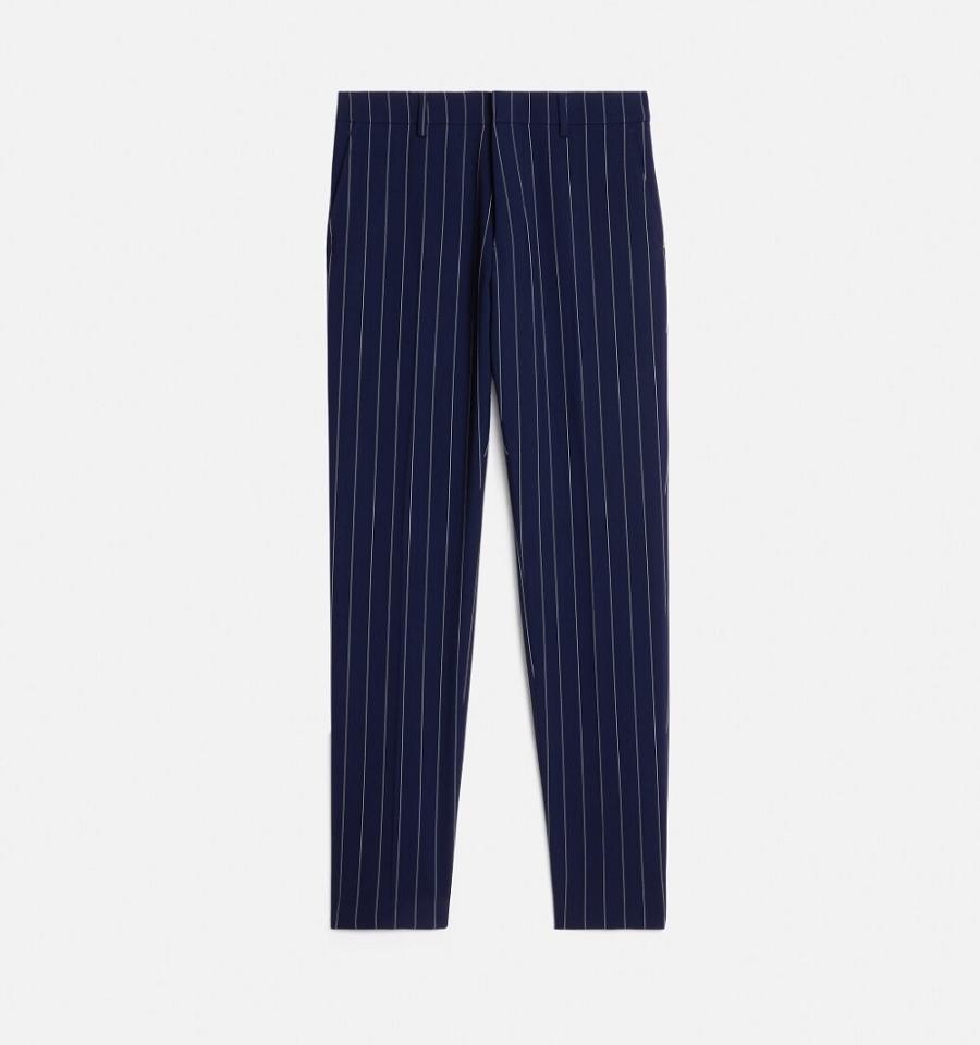 Pantalones Ami Paris Cigarette Fit Azul Marino | ami_MX618