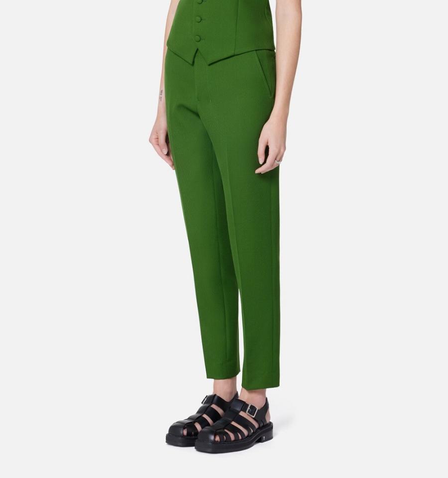 Pantalones Ami Paris Cigarette Fit Verdes | ami_MX455