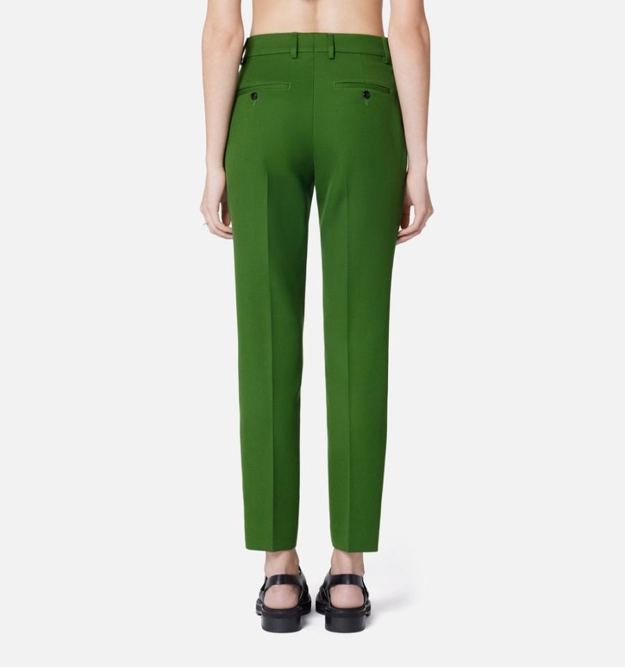 Pantalones Ami Paris Cigarette Fit Verdes | ami_MX455