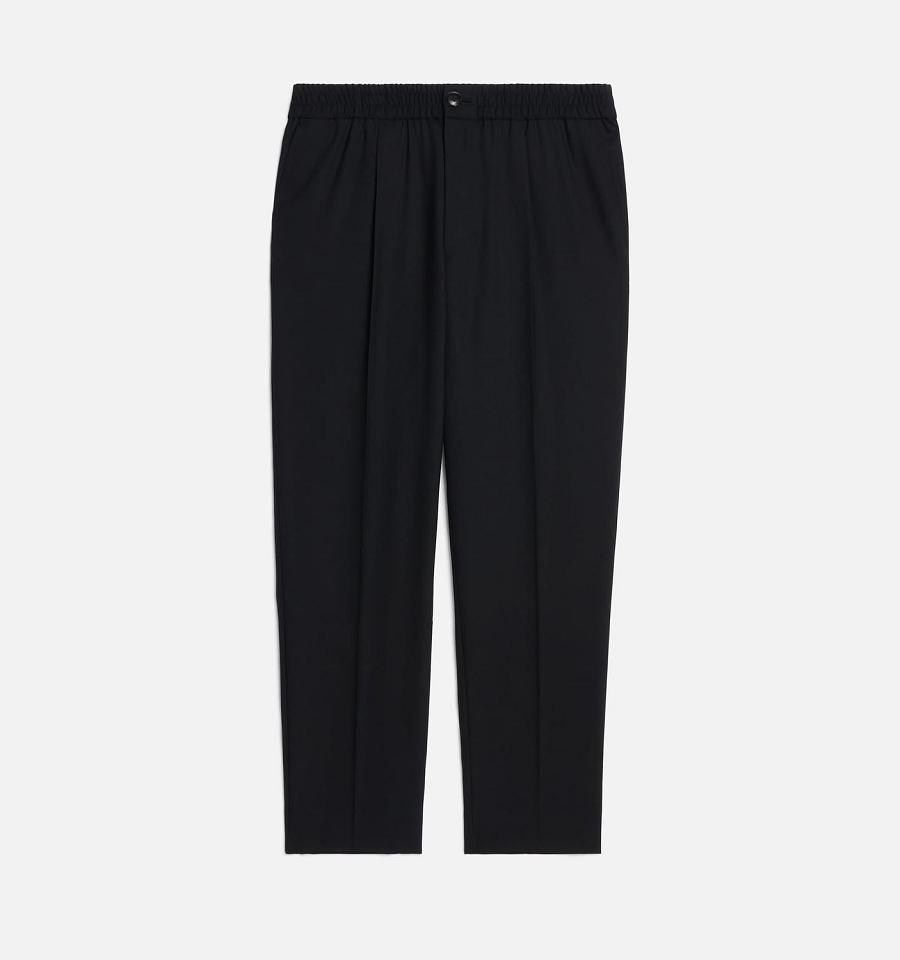 Pantalones Ami Paris Elasticated Cintura Negros | ami_MX170